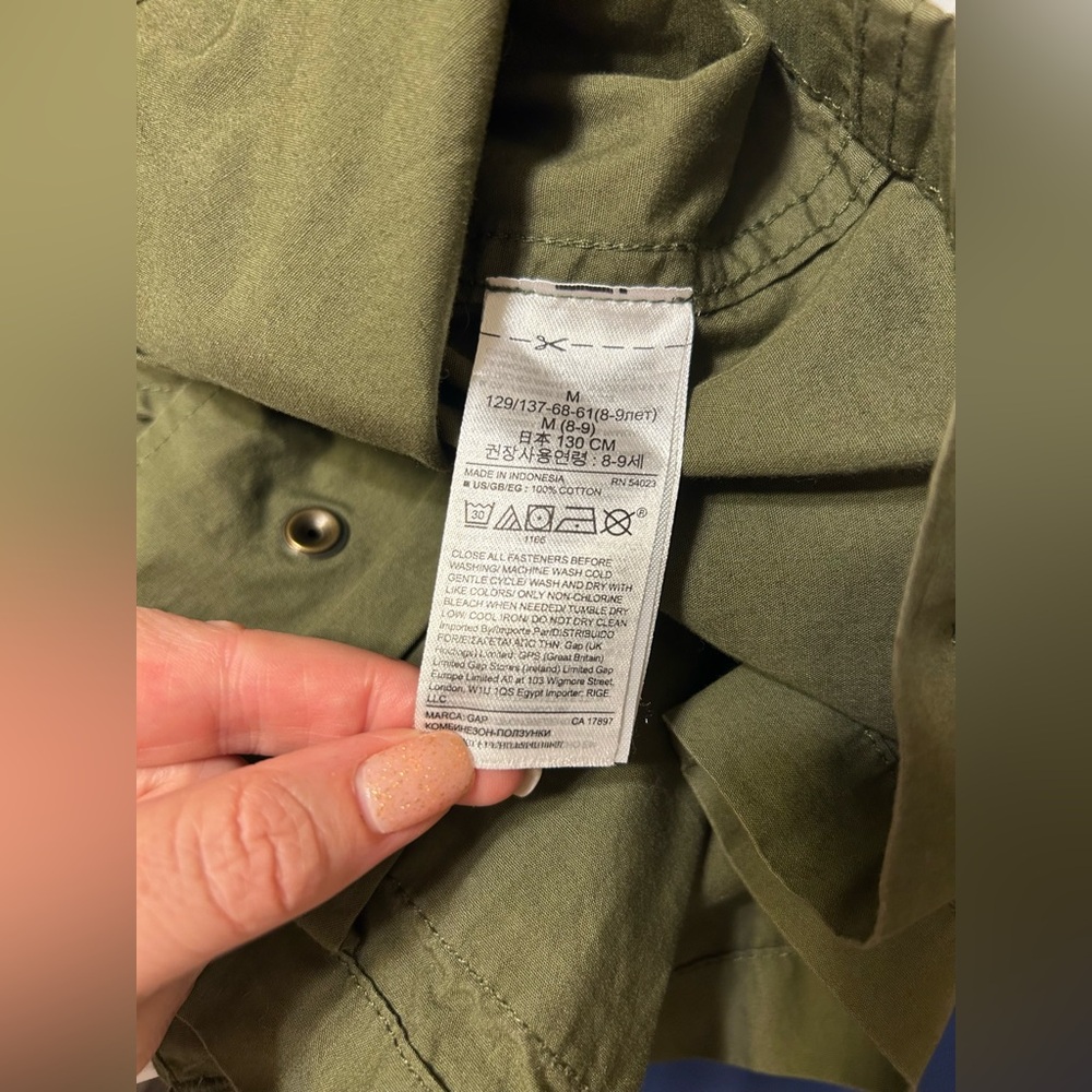 GAP Kids Utility Jacket. Army Green. - Picture 7 of 7